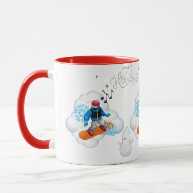 Caneca Mug Snowboarding Christmas  (Esquerda)