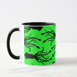 Caneca Mug Squid Art green