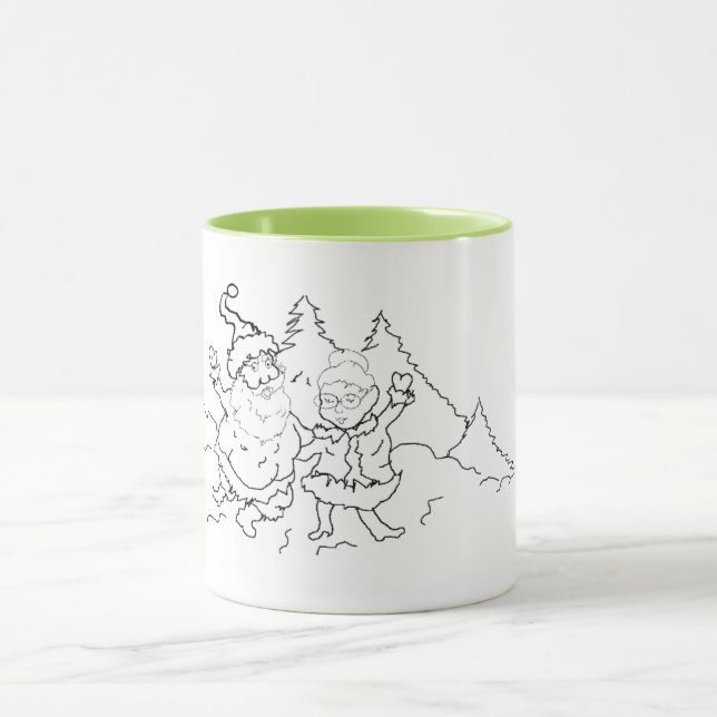 Caneca Mug ; Sr. e Sra. Claus (Centro)