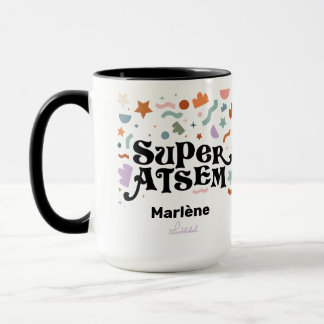 Caneca Mug Super ATSEM de café de dois tons