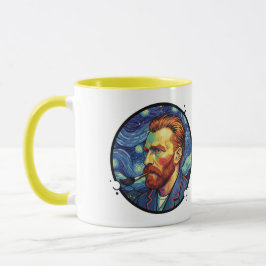 Caneca Mug Van Gogh portrait Starry night Unique Design