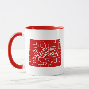 Caneca Mug Vermelho Em Forma De Estado Do Colorado