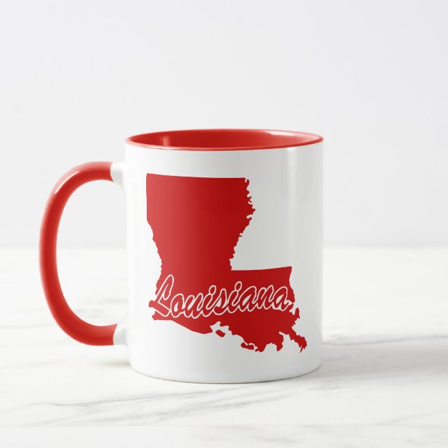 Caneca Mug Vermelho Em Forma De Louisiana (Esquerda)