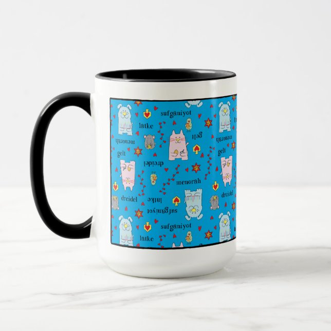 Caneca Mug "Whimsical Hanukkah Pets" (Esquerda)