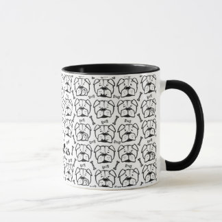 Caneca Mug with english bulldog pattern