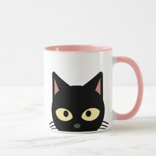 CANECA MÚGS DE CAFÉ DE GATO PRETO