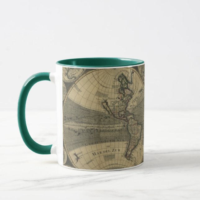 Caneca Mugs do Mapa do Mundo Antigo (Esquerda)