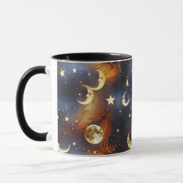 Caneca Mugs – Fiery Orange Celestial Moon Phase Luxury Co