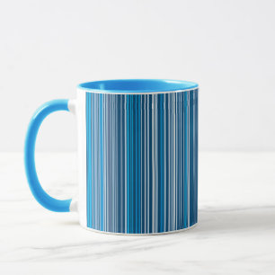 Caneca Muitas listras multicoloridas no azul