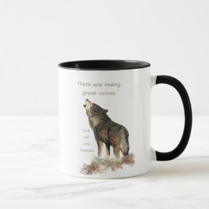 Caneca Muitas vozes de excelente, citação do lobo inspira