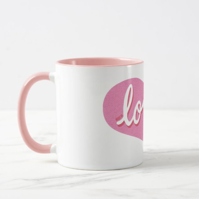 Caneca MUITO AMADO - Coração de amor rosa (Esquerda)