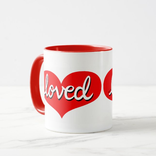 Caneca MUITO AMADO - Coração de amor vermelho (Frente Esquerda)