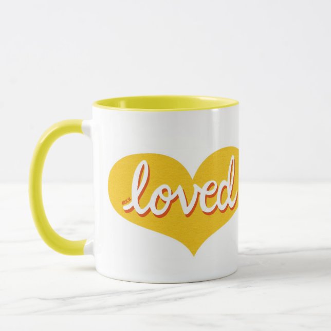 Caneca MUITO AMADO - Corações amorosos amarelos (Esquerda)