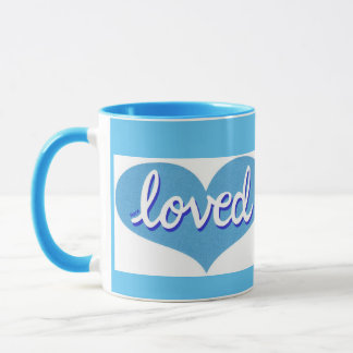 Caneca MUITO AMADO - Corações de amor azuis