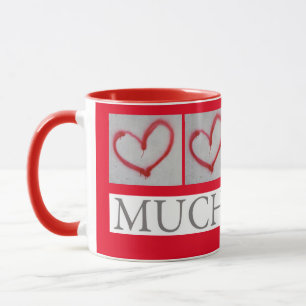 Caneca MUITO AMADO - grafite vermelho coração -