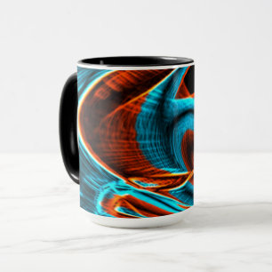 Caneca Muitos vermelhos retorcidos e azuis queimados com