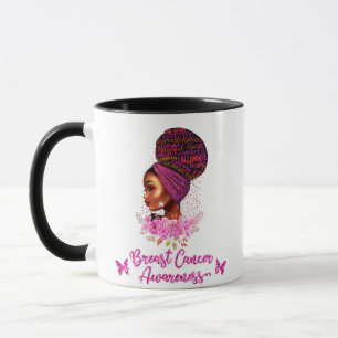 Caneca Mulher africana da Consciência do Cancer da Mama 