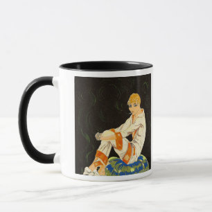 Caneca Mulher Art Déco Vintage, Fumando por S. Chompre
