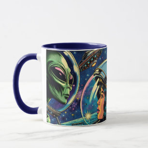 Caneca Mulher Astronauta Encontra Alienígena Extraterrest