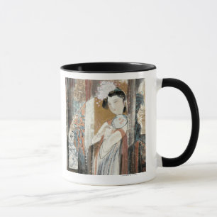 Caneca Mulher com gancho de cabelo floral