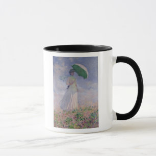 Caneca Mulher de Claude Monet com um parasol girado