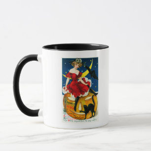 Caneca Mulher dos cumprimentos do Dia das Bruxas na