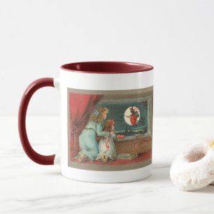 Caneca Mulher e Criança Vintage de Halloween