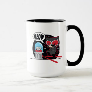 Caneca Mulher-Gato De Chibi Roubando Um Diamante