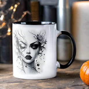 Caneca Mulher Gótica Bonita