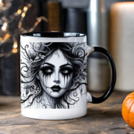 Caneca Mulher Gótica Bonita
