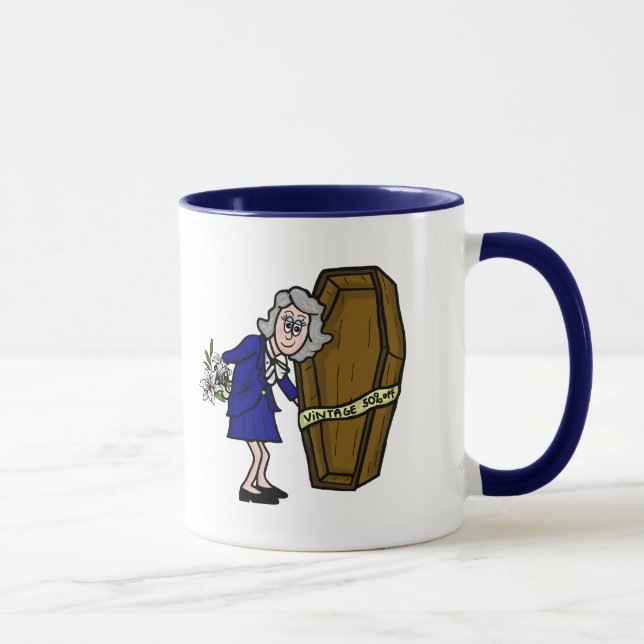 Caneca Mulher idosa Morticida com Coffin Mug (Direita)