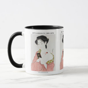 Caneca Mulher japonesa aplicando pó - Goyō Hashiguchi