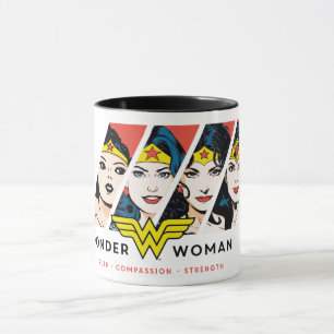 Caneca Mulher Maravilha da Evolução das Histórias em Quad