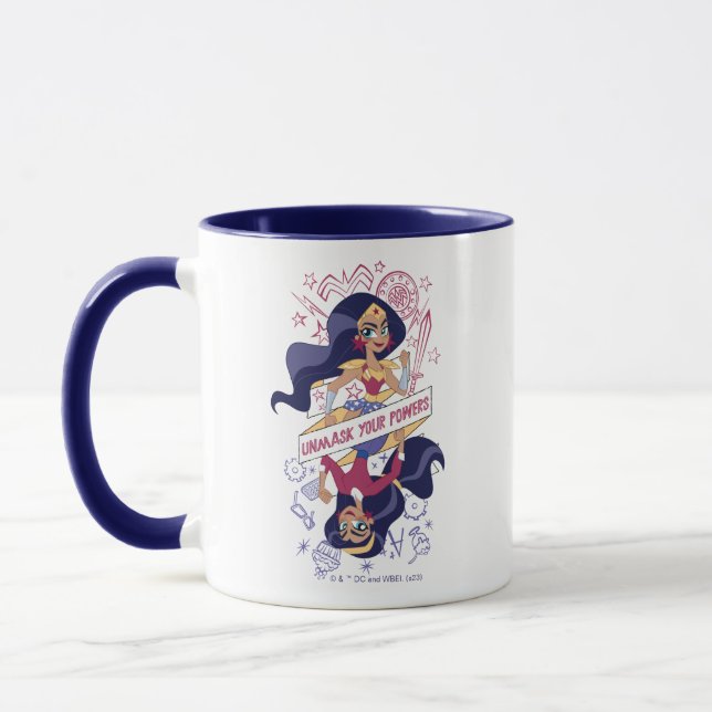 Caneca Mulher Maravilha Desmascarar Seus Poderes (Esquerda)