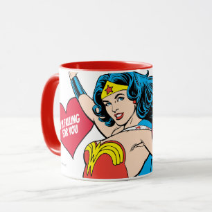 Caneca Mulher Maravilha  Estou a cair para ti Namorados