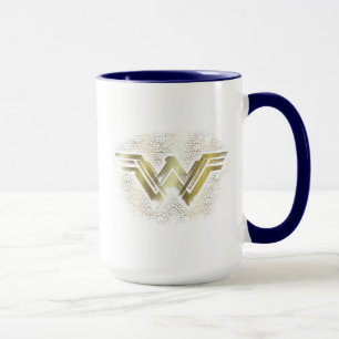 Caneca Mulher maravilhosa: Símbolo Dourado escovado