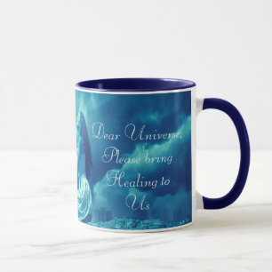 Caneca Mulher mítica enviando orações ao Universo