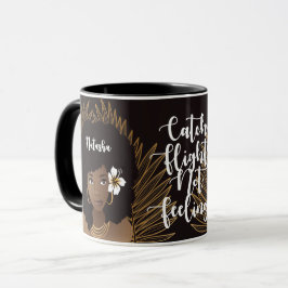 Caneca Mulher Negra, Pega Voos Sem Sentimentos