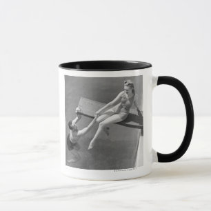 Caneca Mulher no conselho de mergulho