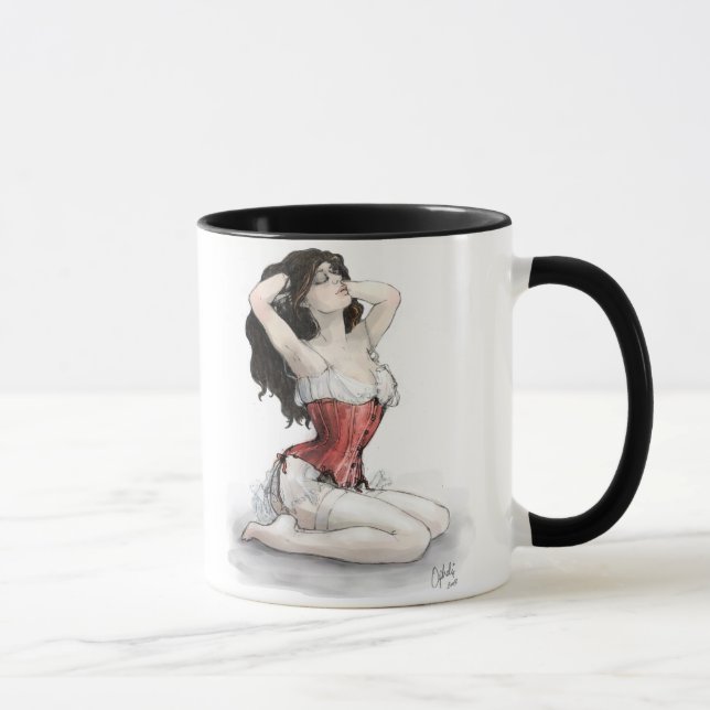 Caneca Mulher no Corset Vermelho (Direita)