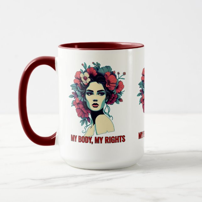 Caneca Mulher poderosa. Meu corpo, meus direitos (Esquerda)