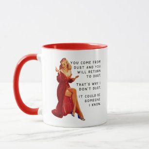 Caneca Mulher Retrô Sabedoria Pó para Pó
