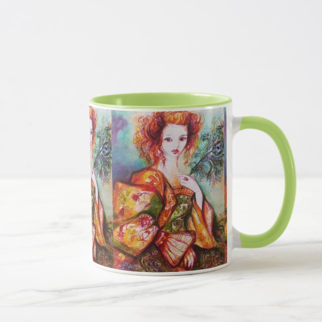 CANECA MULHER ROMÂNTICA COM PENA DE PAZ (Direita)