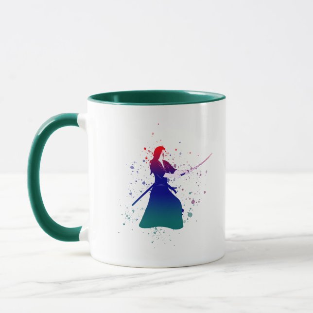 Caneca Mulher Samurai Guerreira com Espada (Esquerda)