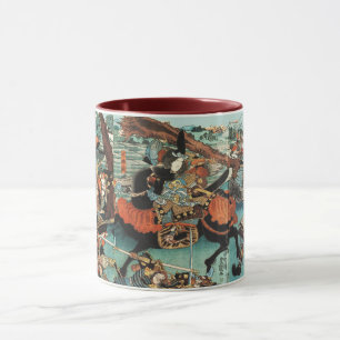 CANECA MULHER SAMURAI TOMOE GOZEN HORSEBACK NA BATALHA