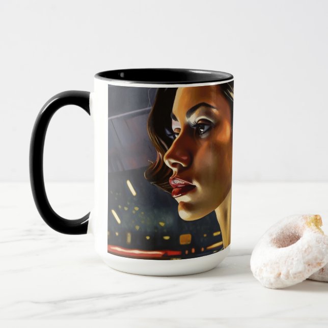 Caneca Mulher venezuelana em pintura ao clube noturno de  (Com Donut)