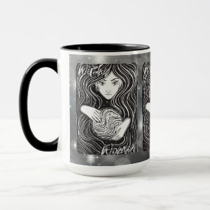 Caneca Mulher Witchy Black and White