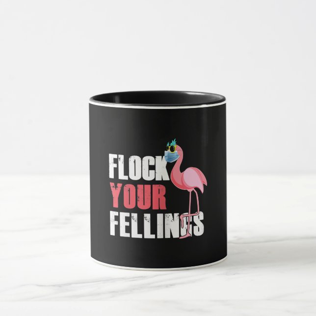 Caneca Mulheres Flocam Seus Sentimentos Flamingo Engraçad (Centro)