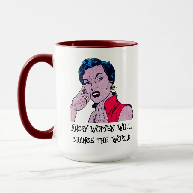 Caneca Mulheres Irritadas Vão Mudar O Mundo (Esquerda)