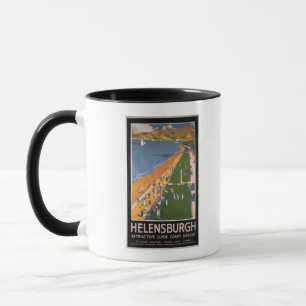 Caneca Multidões ao longo do poster das estradas de ferr
